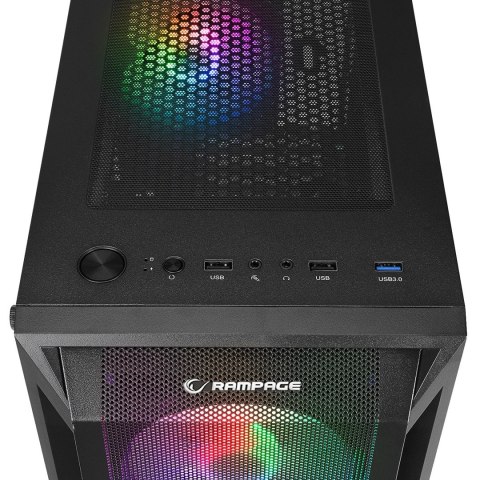 RAMPAGE OBUDOWA PC Z OKNEM SHIVA 4X WENTYLATOR 120MM RAINBOW BLACK