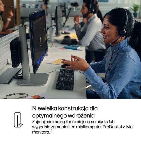 HP ProDesk 4 G1i AI PC Intel Core Ultra 5 225T 16 GB DDR5-SDRAM 512 GB SSD Windows 11 Pro Mini PC Czarny