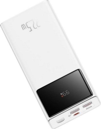 Powerbank Baseus EnerFill FP41 30000mAh 22.5W z kablem Baseus Simple USB-A - USB-C 3A 30cm - biały