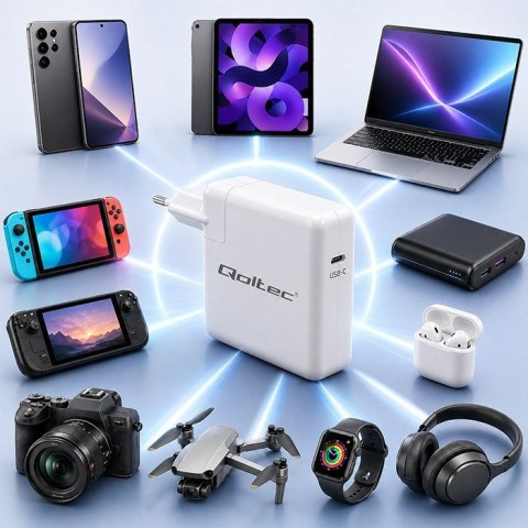 QOLTEC ŁADOWARKA 96W | USB-C | 5-20V | 3-4.8A