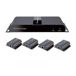 TECHLY Extender HDMI 1x4 1080p60Hz do 40 m po skrętce Kat6 IR PoC IDATA-EX-HL41TY