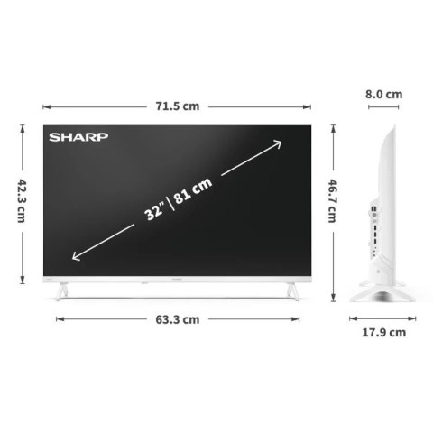 Sharp LC-32HF2265EW 81,3 cm (32") HD Smart TV Wi-Fi Biały