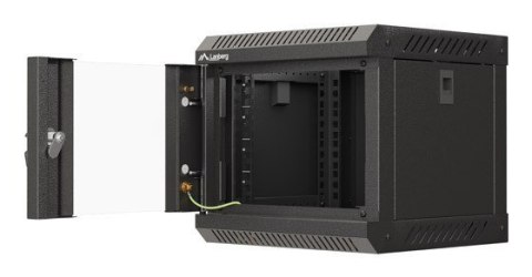 LANBERG SZAFA INSTALACYJNA RACK WISZĄCA 10" 4U 300X300 CZARNA DRZWI PRZESZKLONE (FLAT PACK)