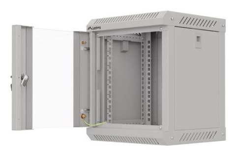LANBERG SZAFA INSTALACYJNA RACK WISZĄCA 10" 6U 300X300 SZARA DRZWI PRZESZKLONE (FLAT PACK)