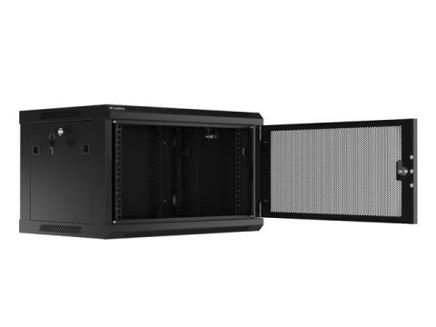 LANBERG SZAFA INSTALACYJNA RACK WISZĄCA 19" 6U 600X450 CZARNA DRZWI PERFOROWANE (FLAT PACK)