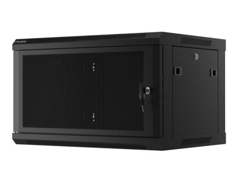 LANBERG SZAFA INSTALACYJNA RACK WISZĄCA 19" 6U 600X450 CZARNA DRZWI PERFOROWANE (FLAT PACK)