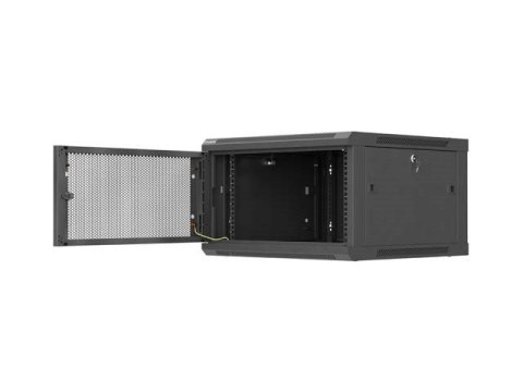LANBERG SZAFA INSTALACYJNA RACK WISZĄCA 19" 6U 600X600 CZARNA DRZWI PERFOROWANE (FLAT PACK)