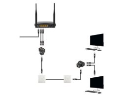 LANBERG ADAPTER ZŁĄCZKA SIECIOWA RJ45 -> 2X RJ45 EKRANOWANY
