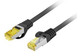 LANBERG PATCHCORD KAT.6A S/FTP LSZH CU 1M CZARNY FLUKE PASSED