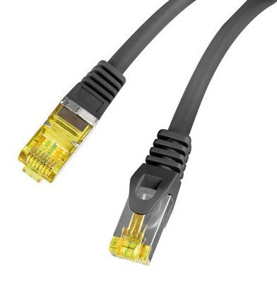 LANBERG PATCHCORD KAT.6A S/FTP LSZH CU 1M CZARNY FLUKE PASSED