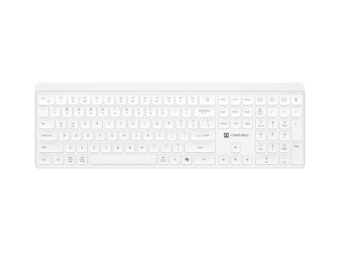 NATEC KLAWIATURA TANG US BEZPRZEWODOWA BT + 2.4GHZ CICHA SLIM BIAŁA