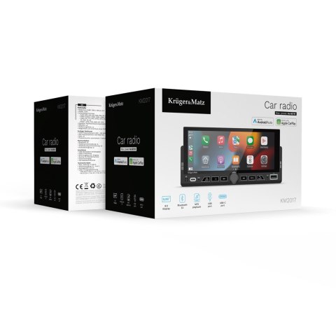 KRUGER&MATZ RADIO SAMOCHODOWE KM2017 CARPLAY/ANDROIDAUTO 1DIN (OUTLET)