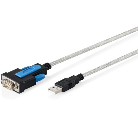 Kabel adapter DIGITUS USB 2.0 do RS232 (DB9), Chipset FTDI (FT232RNL), PVC, Transparentny, Mocowanie na śruby, 1.8m