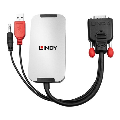 Konwerter LINDY VGA na DisplayPort 1.2 0,18m czarny