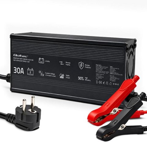 Ładowarka Qoltec do LiFePO4 12V | 30A | PF 0.9