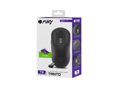 MYSZ DLA GRACZY FURY TANTO T4 WIRELESS BEZPRZEWODOWA 12000DPI CZARNA GAMINGOWA