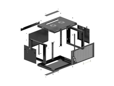 LANBERG SZAFA INSTALACYJNA RACK WISZĄCA 19" 6U 600X600 CZARNA DRZWI PERFOROWANE (FLAT PACK)