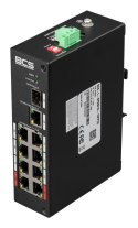 BCS BCS-L-SP0801G-1SFP(II) Fast Ethernet (10/100) Obsługa PoE Szyna DIN Czarny