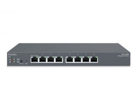 INTELLINET Switch zarządzalny 8x RJ45 Gigabit PoE 55W, EnGenius Cloud ECS1008P