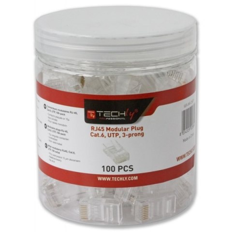 TECHLY wtyk RJ45 8P/8C Cat6 UTP drut 100 szt 028894
