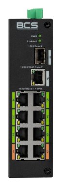 BCS BCS-L-SP08E01G-1SFP(2) Nie zarządzany Fast Ethernet (10/100) Obsługa PoE Szyna DIN Czarny