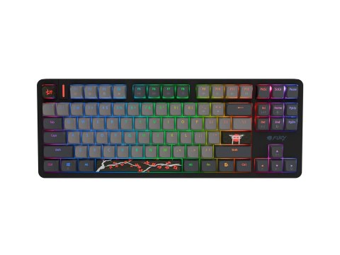 Klawiatura dla graczy Fury Kanabo K6 US podświetlenie RGB magnetyczna czarno-szara