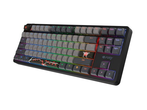 Klawiatura dla graczy Fury Kanabo K6 US podświetlenie RGB magnetyczna czarno-szara
