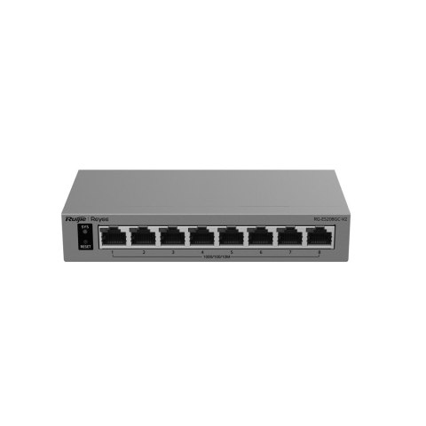 Ruijie Networks RG-ES208GC-V2 przełącznik sieciowy Zarządzany L2 Gigabit Ethernet (10/100/1000) Szary