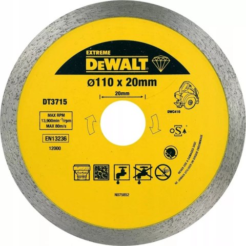 DEWALT Tarcza Diam. 110Mm X 20Mm Hard Tile