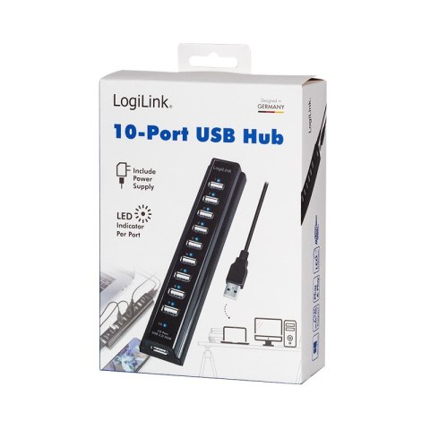 LogiLink UA0096 huby i koncentratory 480 Mbit/s Czarny
