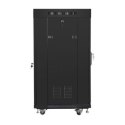 SZAFA INSTALACYJNA RACK STOJĄCA 19" 22U 600X600 CZARNA DRZWI SZKLANE LCD LANBERG (FLAT PACK) V2