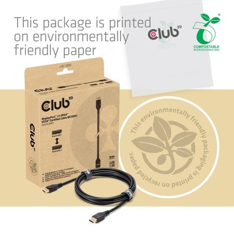 CLUB3D CAC-1093 kabel DisplayPort 3 m Czarny