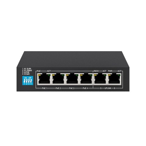 Extralink Switch PoE KRIOS 4x Gigabit PoE/PoE+, 2x RJ45 Uplink Gigabit, 60W