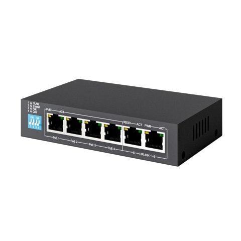 Extralink Switch PoE KRIOS 4x Gigabit PoE/PoE+, 2x RJ45 Uplink Gigabit, 60W