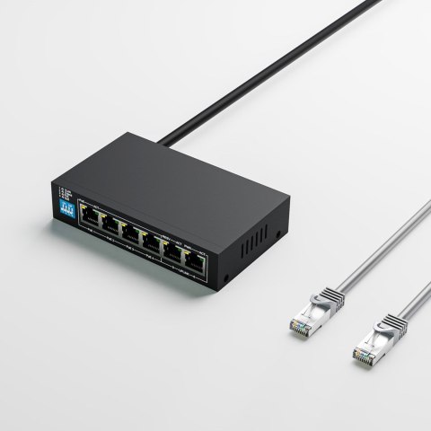 Extralink Switch PoE KRIOS 4x Gigabit PoE/PoE+, 2x RJ45 Uplink Gigabit, 60W