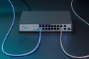 Extralink Switch PoE VIRTUS V3 16x 100Mb/s PoE/PoE+, 2x Gigabit RJ45 + 1x SFP, 150W