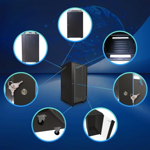 EXTRALINK SZAFA RACK STOJĄCA 22U 600X800 CZARNA