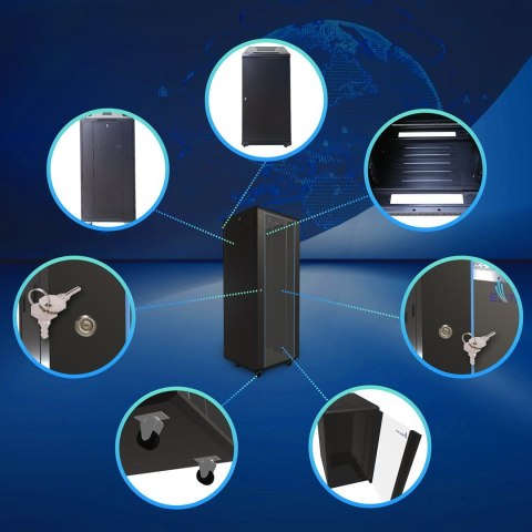 EXTRALINK SZAFA RACK STOJĄCA 32U 800X800 CZARNA