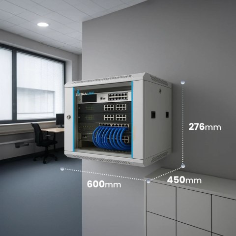 EXTRALINK SZAFA RACK WISZĄCA 4U 600X450 SZARA