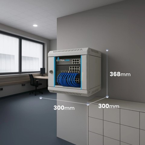 EXTRALINK SZAFA RACK WISZĄCA 6U 10" SZARA