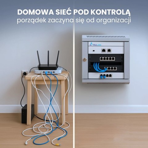 EXTRALINK SZAFA RACK WISZĄCA 6U 10" SZARA