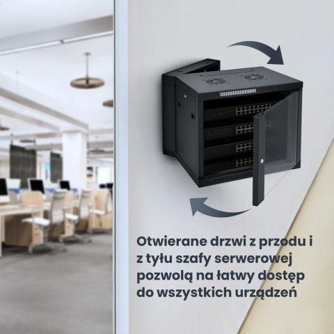 EXTRALINK SZAFA RACK WISZĄCA 6U 600X600 CZARNA