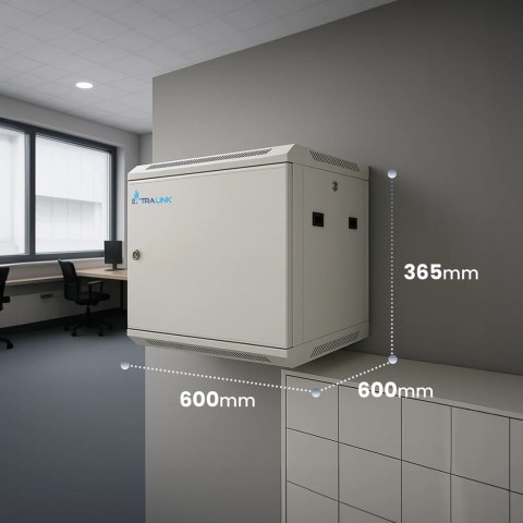 EXTRALINK SZAFA RACK WISZĄCA 6U 600X600 SZARA