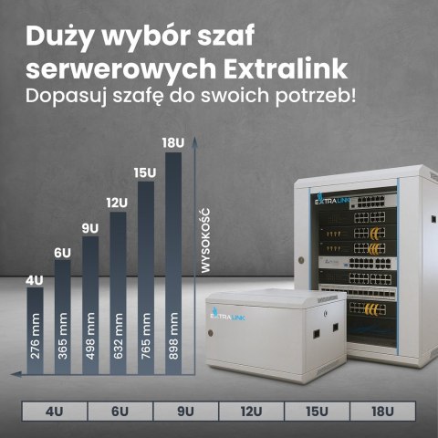 EXTRALINK SZAFA RACK WISZĄCA 6U 600X600 SZARA
