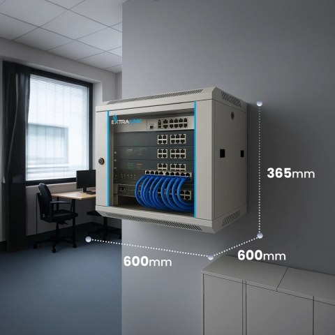EXTRALINK SZAFA RACK WISZĄCA 6U 600X600 SZARA
