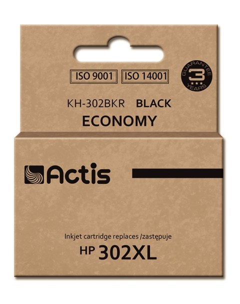 Actis KH-302BKR Tusz (zamiennik HP 302XL F6U68AE; Premium; 15 ml; czarny)