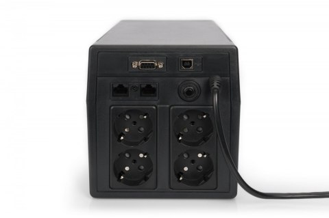 Digitus Zasilacz awaryjny UPS Line-Ineractive LCD, 2000VA/1200W, 2x12V/9Ah, AVR, 4xSCHUKO, USB, RS232, RJ45