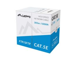 Lanberg Kabel FTP Kat.5E CU 305 m drut szary