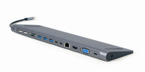 Gembird Hub USB-C HDMI GbE 3xUSB 3.1 2xUSB 2.0 2xUSB-C USB-C PD Card VGA