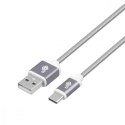 TB Kabel USB-USB C 1.5m szary sznurek premium